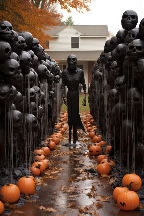 Halloween home in 2024 | Halloween outside, Scary halloween decorations ...