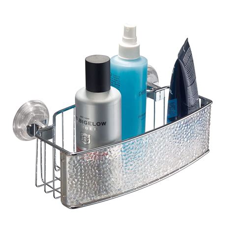 InterDesign Rain Power Lock Suction Bathroom Shower Caddy Basket for ...