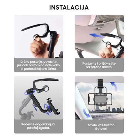 Drzac za mobilni telefon za auto-suncobran V5 - Mob-Shop