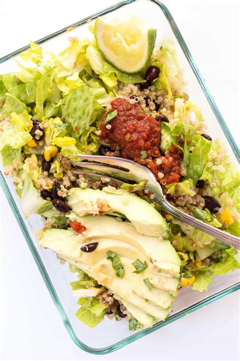 Meal-Prep Vegetarian Quinoa Burrito Bowls - Simply Quinoa