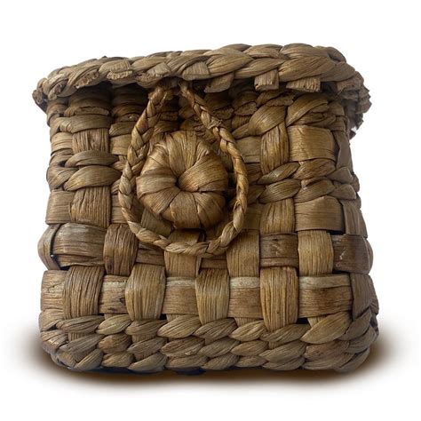 Sustainable Water Hyacinth Square Storage Box | Baskets & Boxes – Brown ...