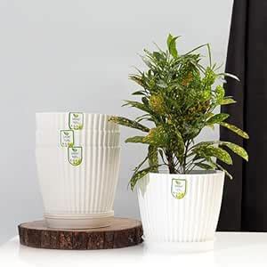 Grow Planter 7 inches Plastic Round Mega Flower Pots for Home Planters ...