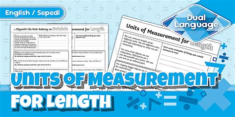 Grade 4 MathsUnits of Measurement for Length Sepedi/English