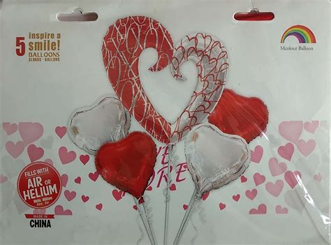 Making Memories 5 Pc Multi Color Love Shape Foil Balloons : Amazon.in ...