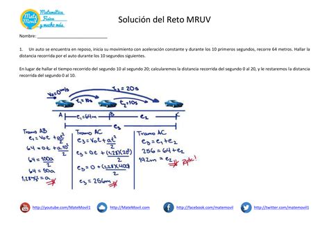 MRU: Ejercicios resueltos y fórmulas clave para aprender