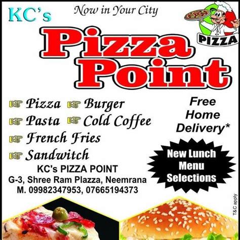 Menu at KC's PIZZA POINT, Neemrana