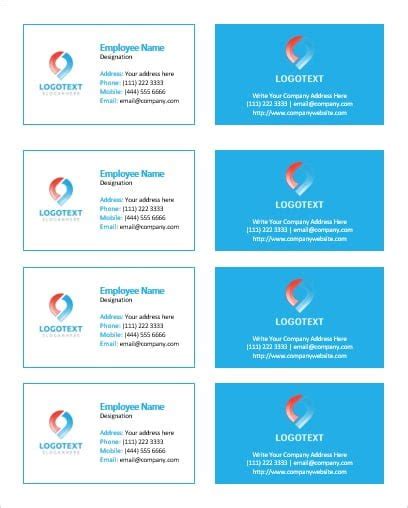 MS Word Business Card Template 的图像结果