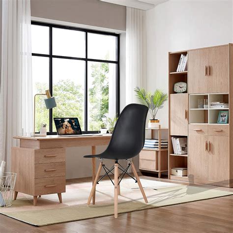 Buy labworkauto Modern Mid-Century Style Chair Natural Wooden Plastic ...