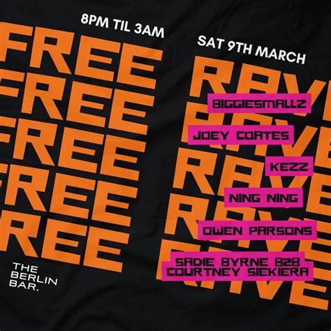 Free Spring Rave - Sat 9th March, Berlin Bar, Birmingham, 9 March to 10 ...