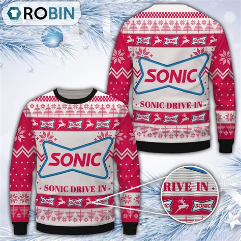 Sonic Drive-In White Merry Christmas All Over Print Ugly Sweater ...