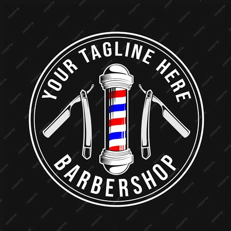 Premium Vector | Barbershop logo design razors and barbers poles ...