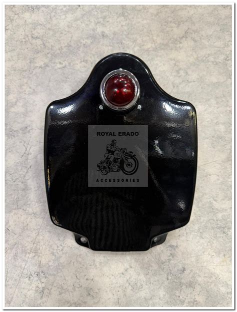 Royal Enfield rear number pointed in black with tail light for vintage ...