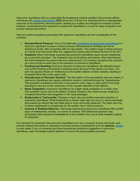 Demystifying Autonomic Dysreflexia Symptoms.pdf.pdf | Brain and Nervous System Disorders ...