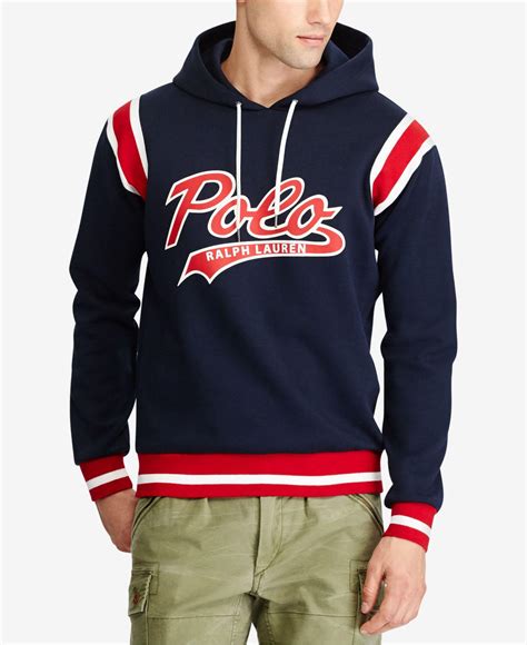 Polo Ralph Lauren Men's Double-knit Graphic Hoodie in Blue for Men | Lyst