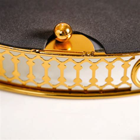 Gold Finish Round Metal Mirror Tray For Decor Online - Premium ...