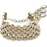 ZAVERI PEARLS Gold Tone Pearls & Kundan Designer Bracelet For Women ...