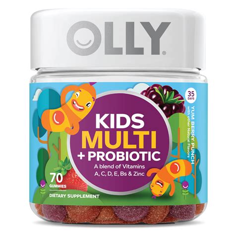 OLLY Kids' Multi + Probiotic Vitamin Gummies with Zinc, 70 ct - Walmart ...