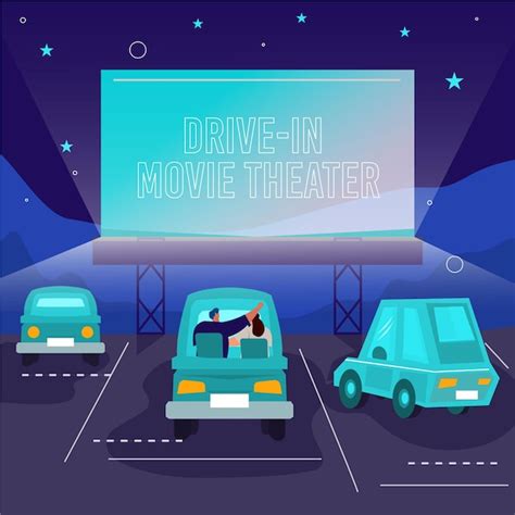Drive-in bioscoopconcept | Gratis Vector