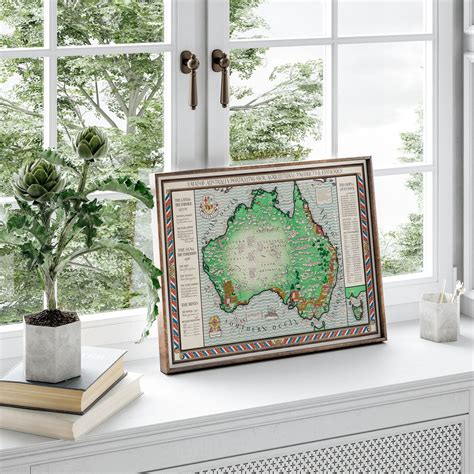 Vintage World Map - Map of Australia - Vintage Map Poster - Vintage Rustic Map - Matte Paper ... - map of australia vintage