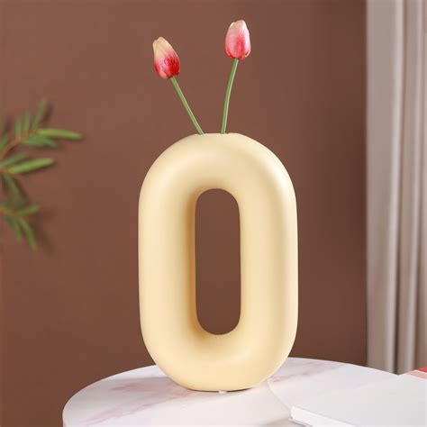 Capsule Donut Vase Pastel Yellow Online - Premium Vase | Nestasia