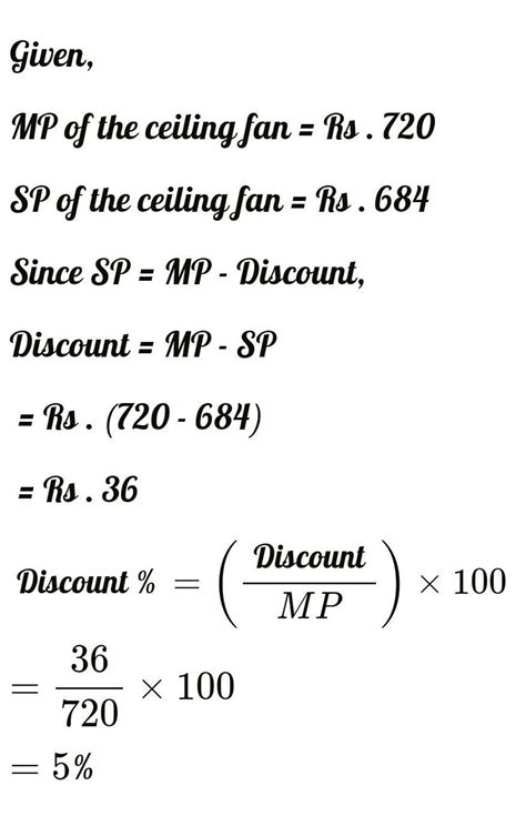 The marked price of a ceiling fan is Rs 825. During off season, it is ...