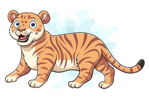 Desenho animado feliz Liger isolado em fundo branco | Vetor Premium