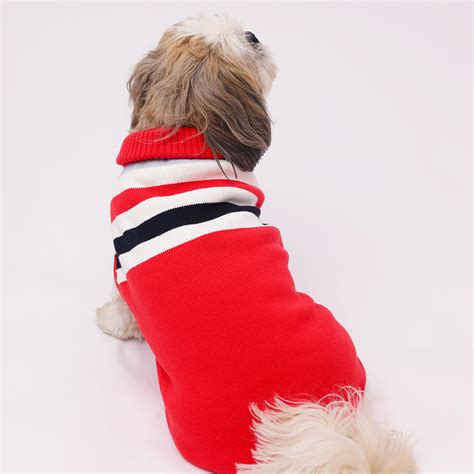 Cozy & Stylish Dog Sweater in Red Stripes – Furry Castle