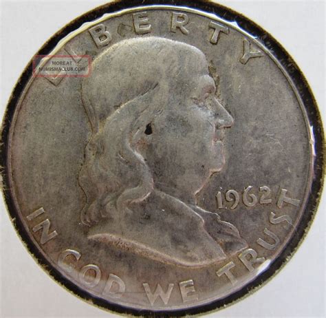 1962 D Ben Franklin Half Dollar 90% Silver Circulated