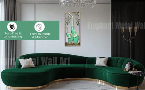 SETHI AESTHETIC Elephant Metal Wall Art | Handcrafted & Hand-Painted ...