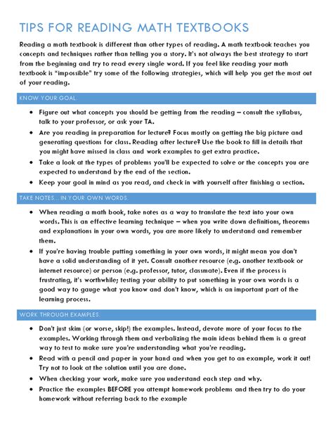 Image result for Read/Write Learning Style Study Tips Math