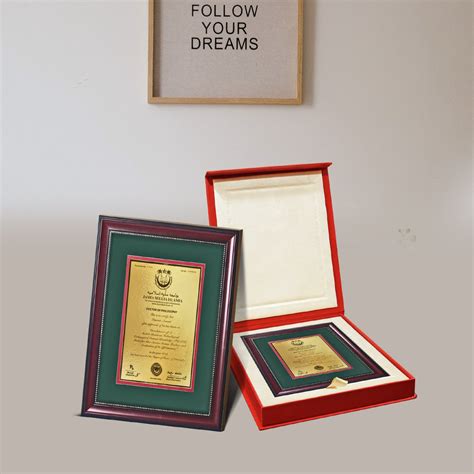 Customized Heritage Certificate with Matter Printed On 24K Gold Plated