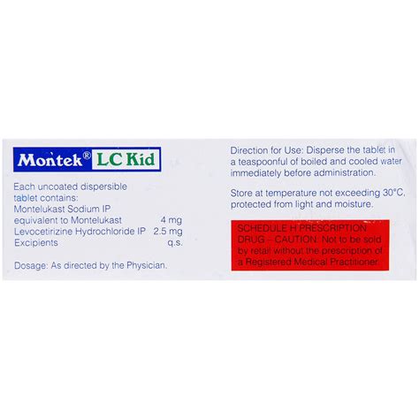 Montek LC Kid Tablet | Uses, Side Effects, Price | Apollo Pharmacy