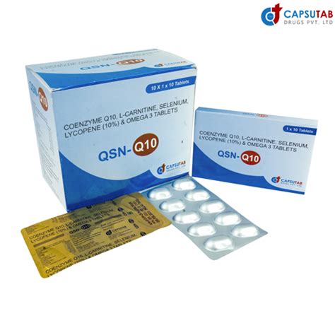 Coenzyme Q10 L-Carnitine Selenium Lycopene (10%) Omega 3 Tablets