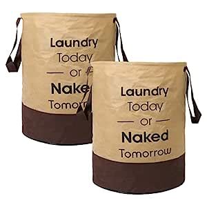 Kuber Industries Round Laundry Basket For clothes|Non Woven Laundry Bag ...