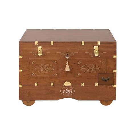 Mandalay Brass Inlaid Chest - IV – RANI ARTS & TEAK