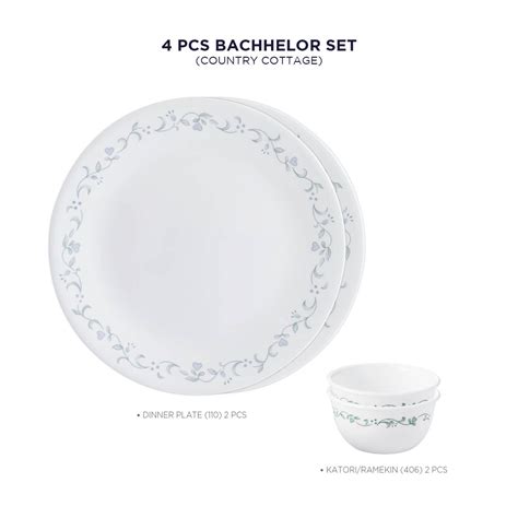 Corelle Glass Bachhelor Set -Country Cottage 4Pcs – Corellebrands