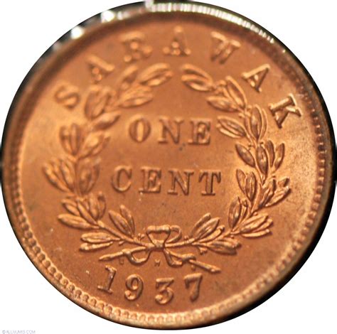 1 Cent 1937, Kingdom of Sarawak - Rajah Sir Charles Vyner Brooke (1917 ...