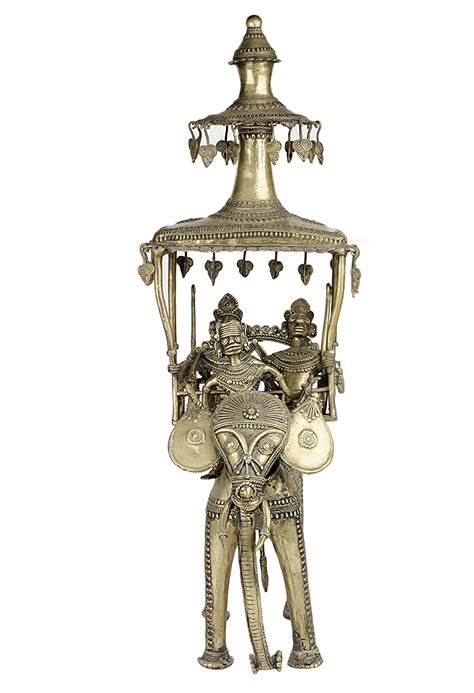 Tribes India Brass Elephant Rider Showpiece (29 cm x 23 cm x 68 cm ...