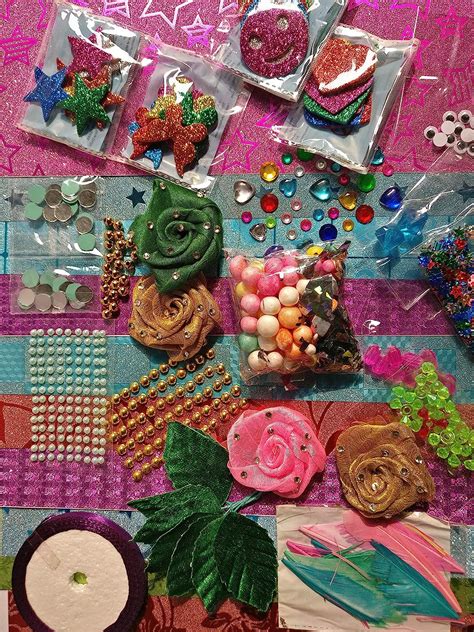 Anjay 25 Pcs DIY Art and Craft Kit Decorative Material Pack Decoration ...