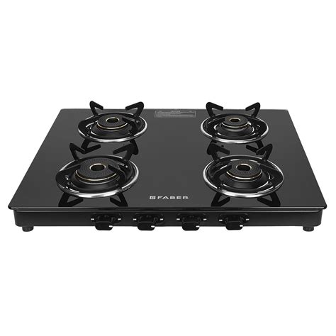 Faber Tempered Glass 4 Burner Sleek Cooktop 6Mm Toughened Black Er ...