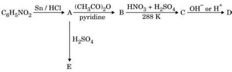 Write the structures of A, B, C, D and E in the following reactions: OR ...