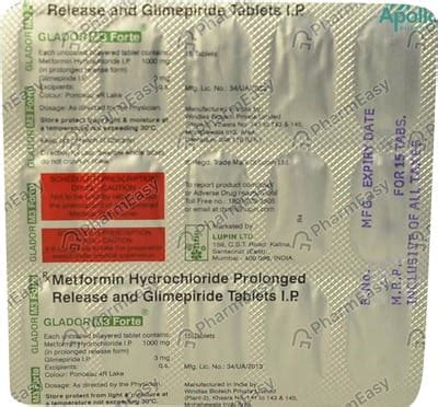Glador M 3mg Forte Strip Of 15 Tablets: Uses, Side Effects, Price ...