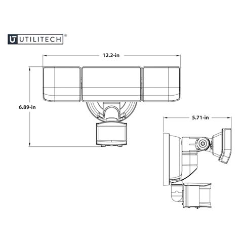 Utilitech 180-Degree 120-Wattage Equivalent Solar LED Bronze 3-Head ...