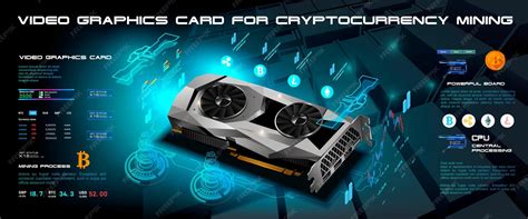 Placa de vídeo poderosa para mineração de criptomoeda ou jogos Maquete ...