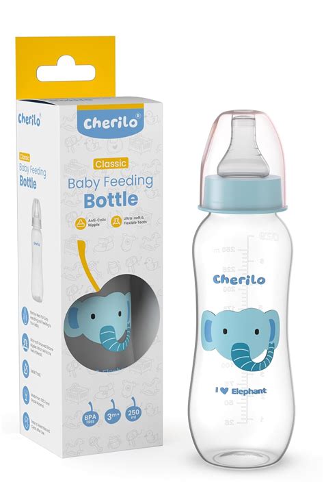Buy Cherilo Feeding Bottle for New Born | 250ml Anti-Colic Slim Neck ...