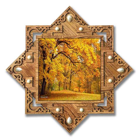 PnF Star Shaped Wooden Frame with Photo of Senery Natural (16.5x16 ...