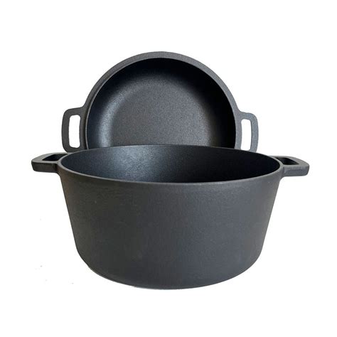 Lifespace Cast Iron Double Dutch Oven Pot 26cm