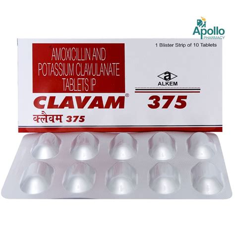 Clavam 375 Tablet 10's Price, Uses, Side Effects, Composition - Apollo ...