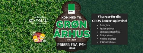 GRØN KONCERT ÅRHUS - 19.07.25 - Roxy & Zwei Viborg, Vesterbrogade 3 ...