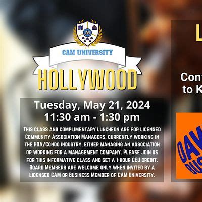 CAM U BROWARD COUNTY Complimentary Lunch and 1-Hr CEU at Dave and ...